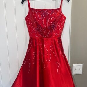 Stunning Red Formal Dress with Embellishments